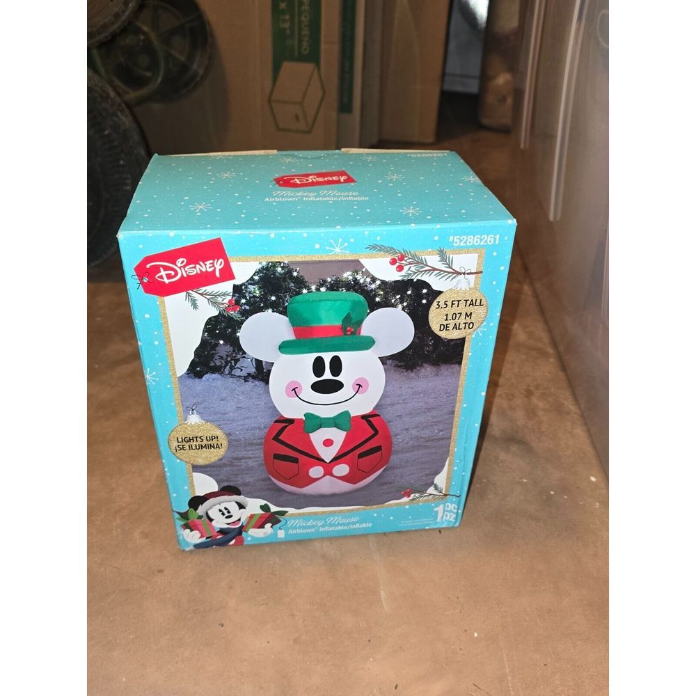 Gemmy 3.5 Foot Disney Airblown Inflatable Mickey Mouse Snowman‎ New
